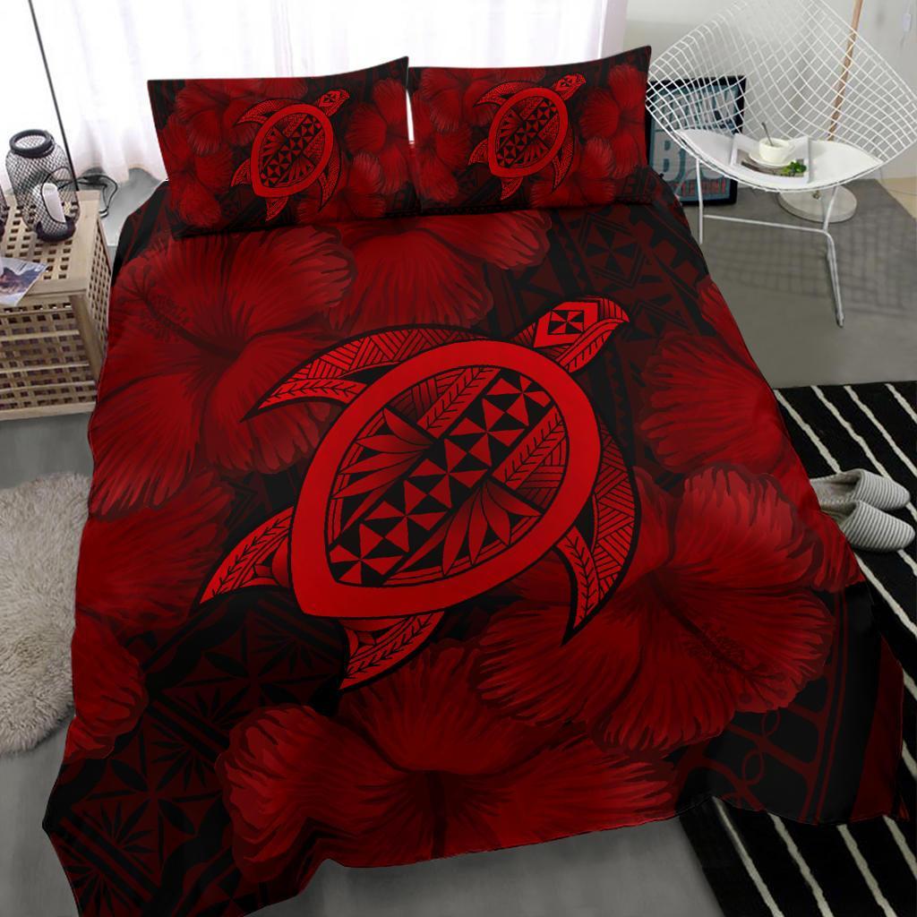 Tonga Turtle Hibiscus Bedding Set - Ah - Vibe Hoodie Shop