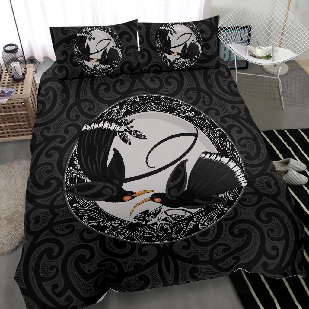 New Zealand Huia Bird, Maori Bedding Set - Vibe Hoodie Shop