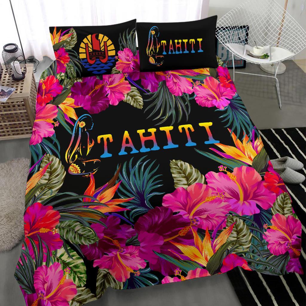 Tahiti Bedding Set - Tropical Flower Hinano Hibiscus - Vibe Hoodie Shop