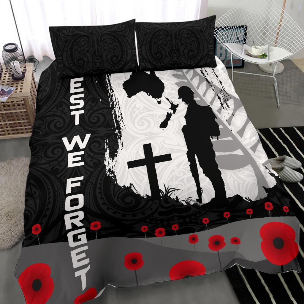 ANZAC Day Bedding Set, New Zealand Australia Lest We Forget - Vibe Hoodie Shop