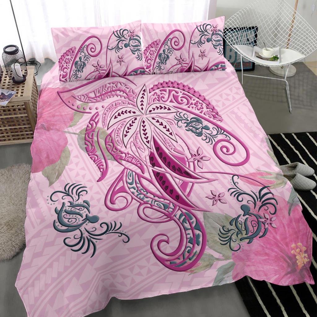 Polynesian Tribal Turtle Flowers Bedding Set - Vibe Hoodie Shop