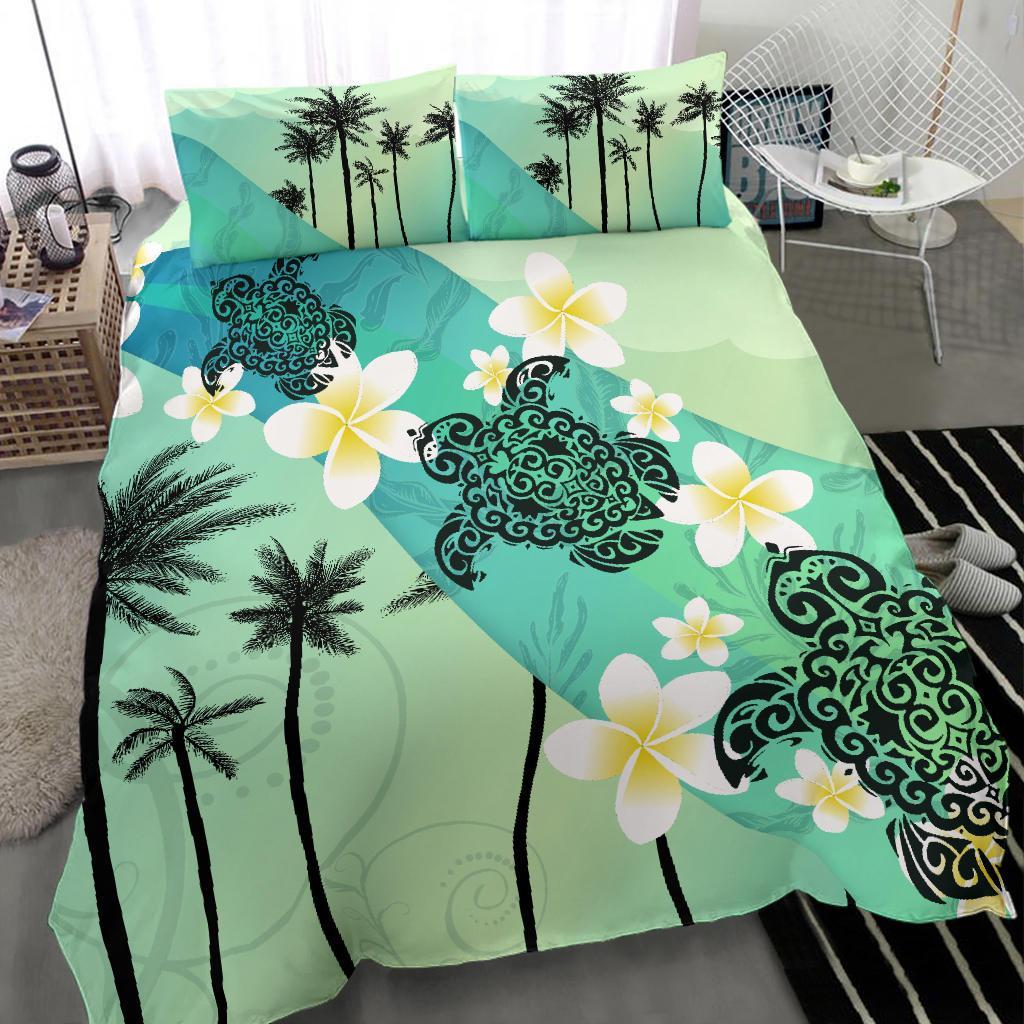 Turtle Plumeria Bedding Set - Vibe Hoodie Shop