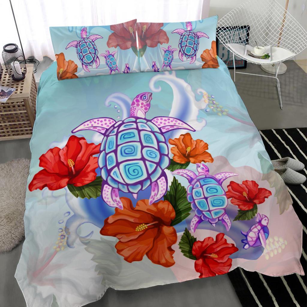 Turtle Hibiscus Bedding Set - Vibe Hoodie Shop