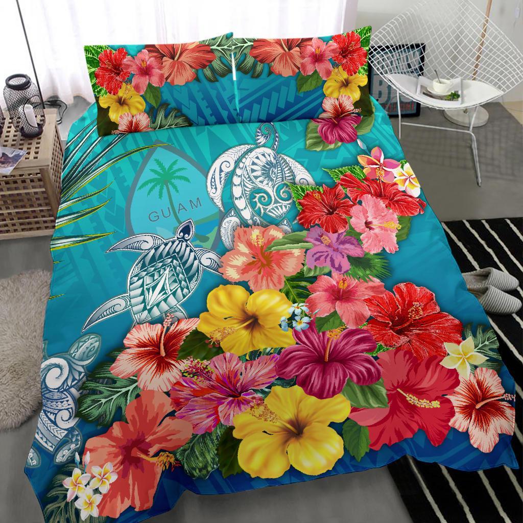 Guam Bedding Set Turtle - Hibiscus - Vibe Hoodie Shop