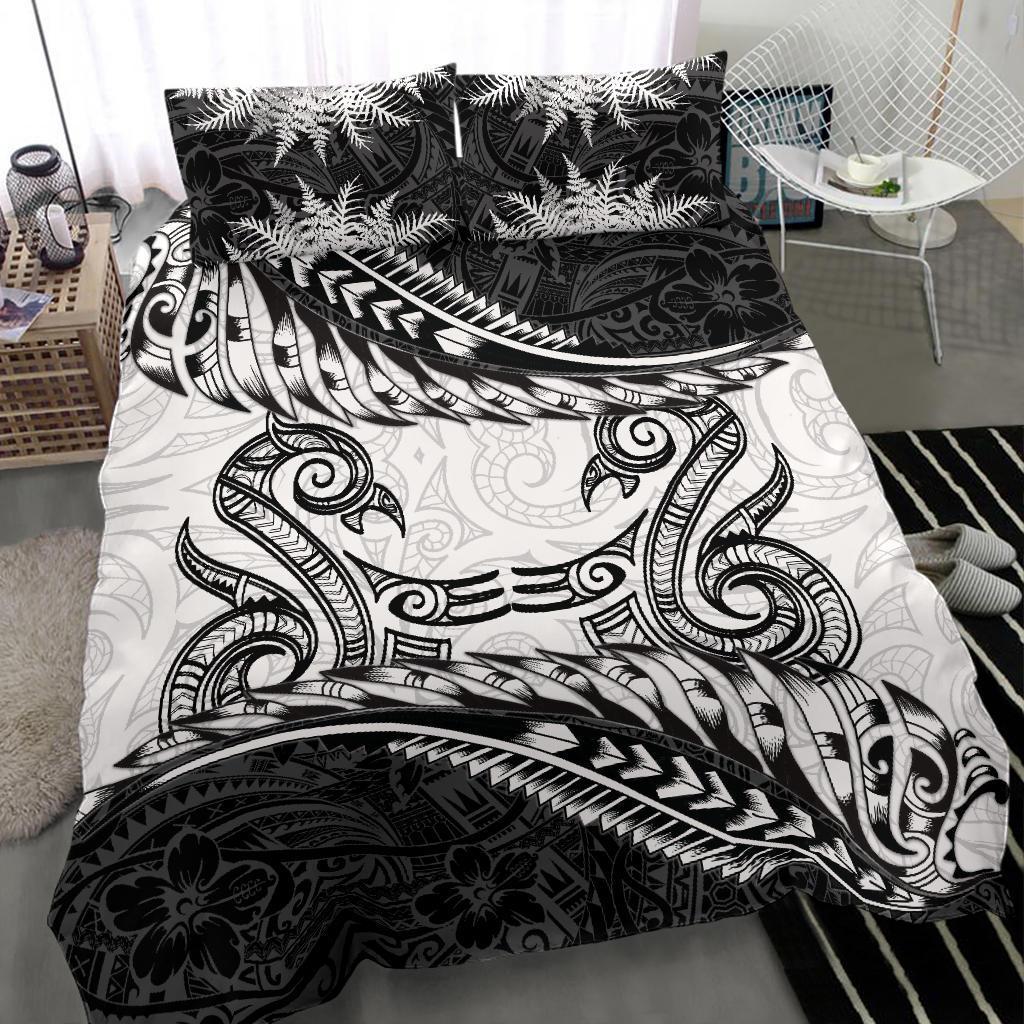 New Zealand Bedding Set Manaia Maori - Silver Fern Duvet Cover - Vibe Hoodie Shop