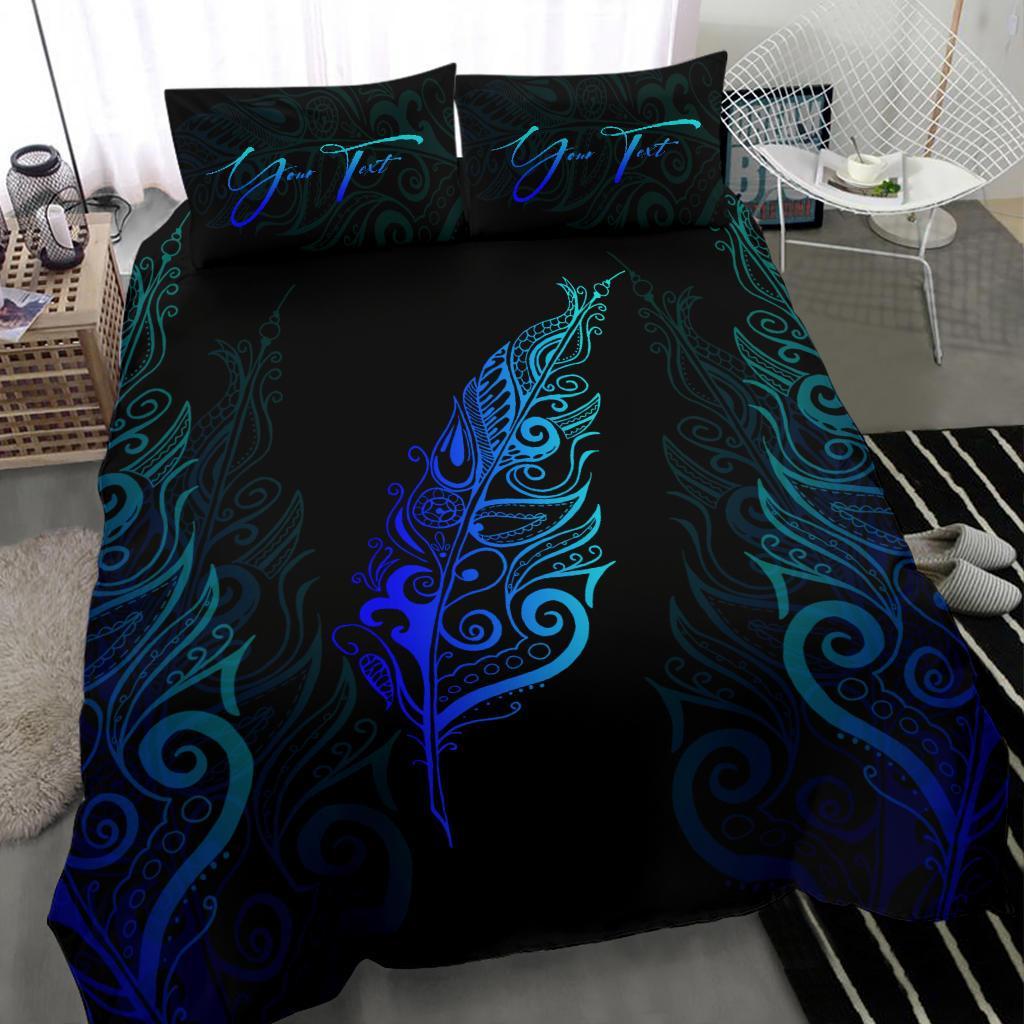 Signature Custom, Light Silver Fern Bedding Set Blue - Vibe Hoodie Shop