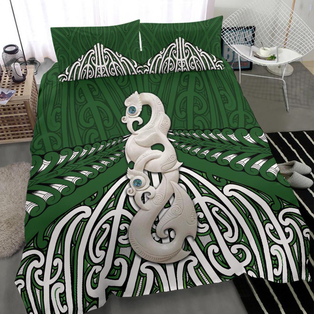 Maori Moko Tattoo Bedding Set, Manaia Pounamu - Vibe Hoodie Shop