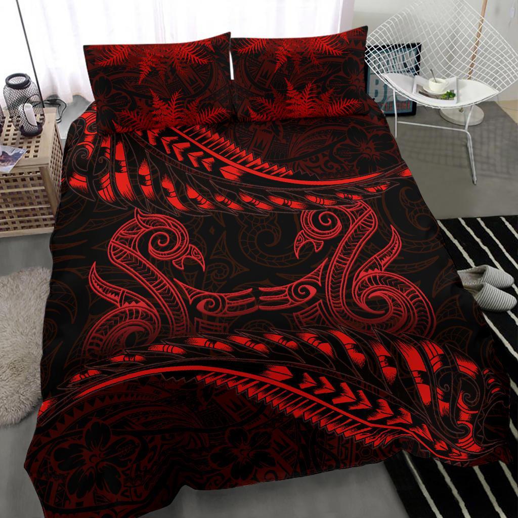 New Zealand Bedding Set Manaia Maori - Silver Fern Duvet Cover - Vibe Hoodie Shop