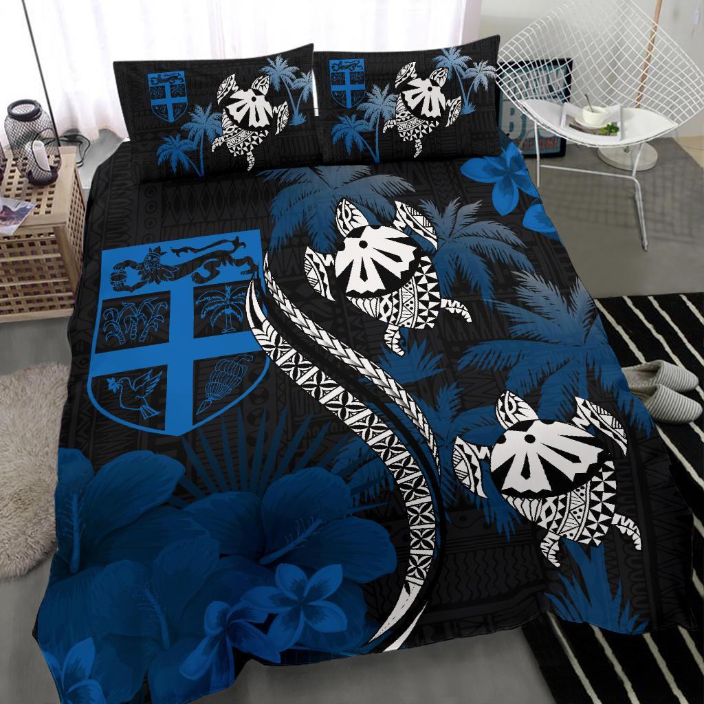 Fiji Bedding Set - Fiji Turtle Hibiscus Plumeria Coat of Arm - Bedding Set - Vibe Hoodie Shop