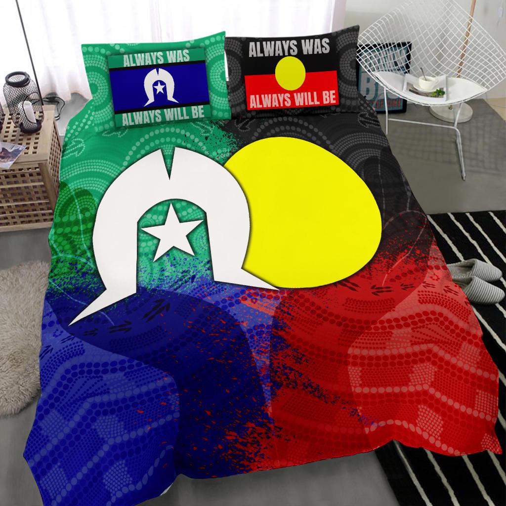 Aboriginal Bedding Set, Australia NAIDOC Week Indigenous Flag Style - Vibe Hoodie Shop