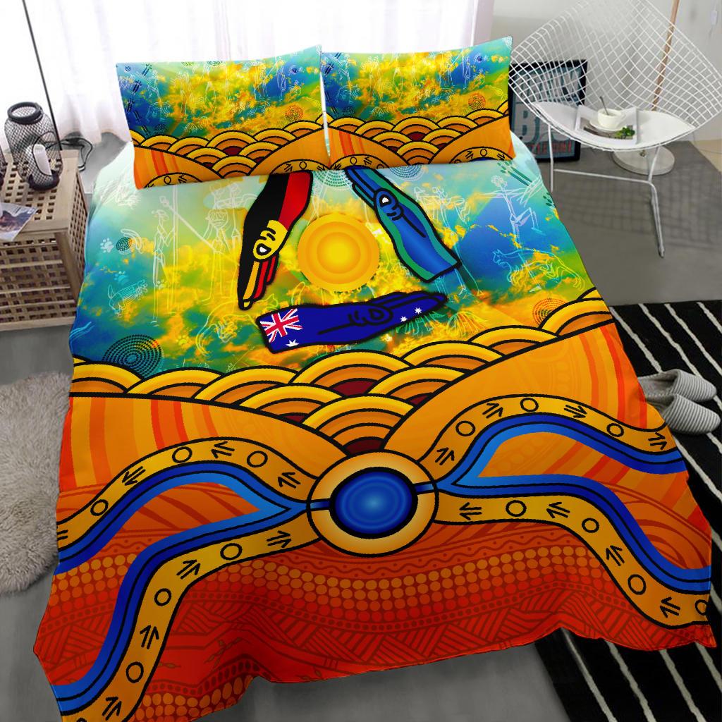 Aboriginal Bedding Set, Australia Kangaroo NAIDOC Week 2022 - Vibe Hoodie Shop