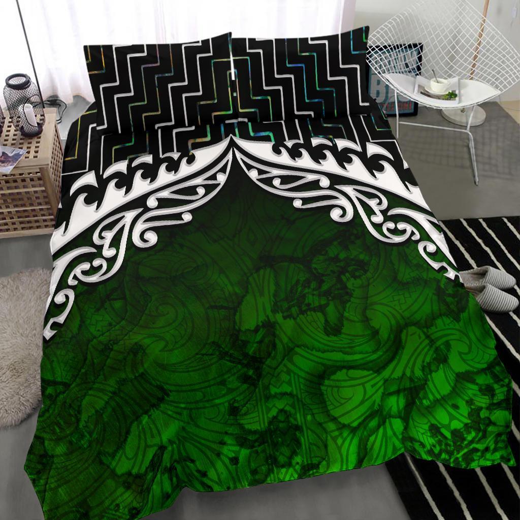 New Zealand Maori Silver Fern Poutama Bedding Set - Vibe Hoodie Shop