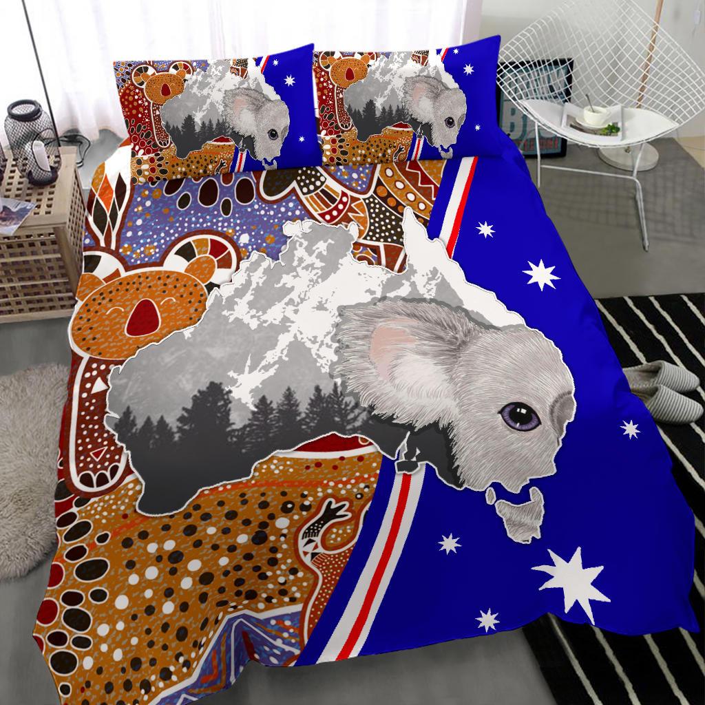 Aboriginal Bedding Set - Australia Koala - Vibe Hoodie Shop