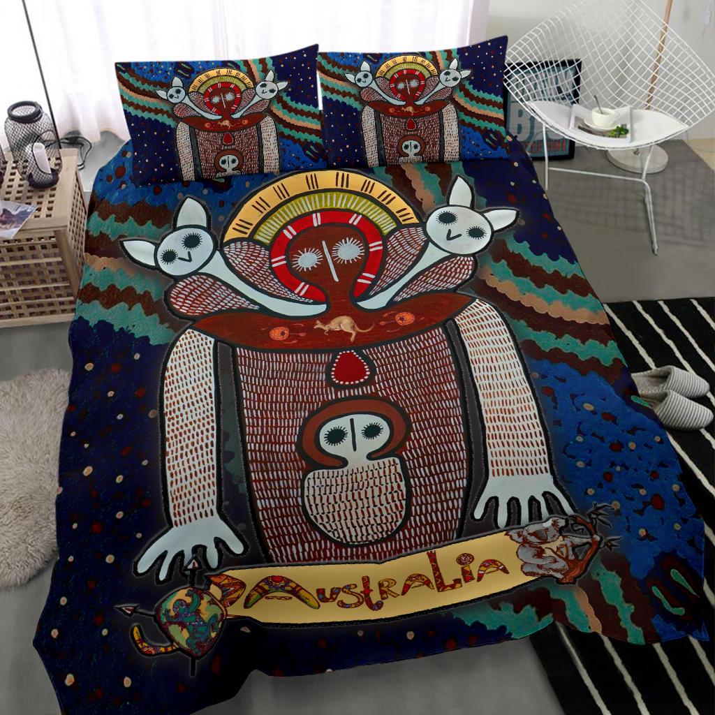 Wandjina Bedding Set - Australian Aboriginal Mythology - My Australia - Vibe Hoodie Shop