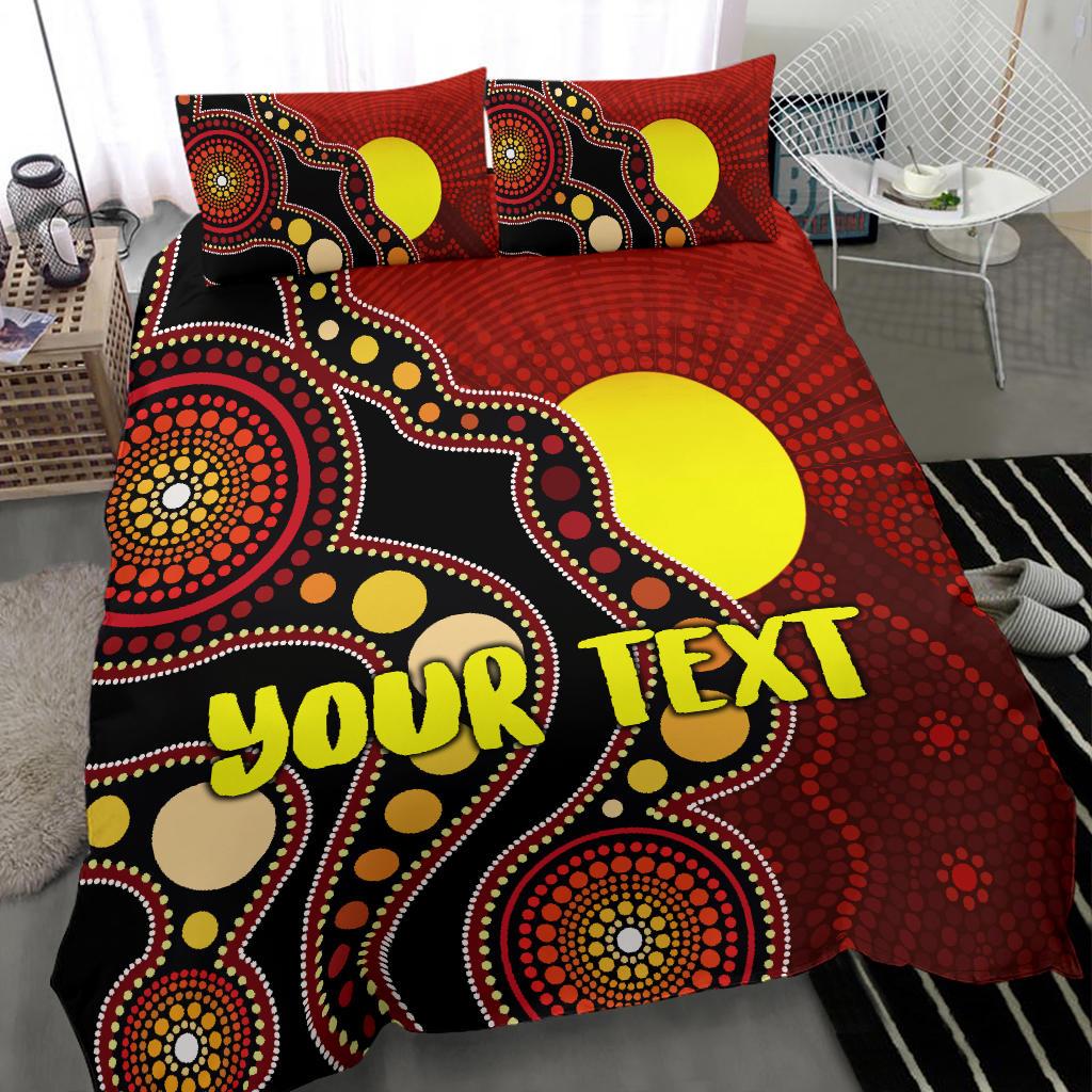 Custom Bedding Set Australia Aboriginal Lives Matter Flag Bedding Set - Vibe Hoodie Shop