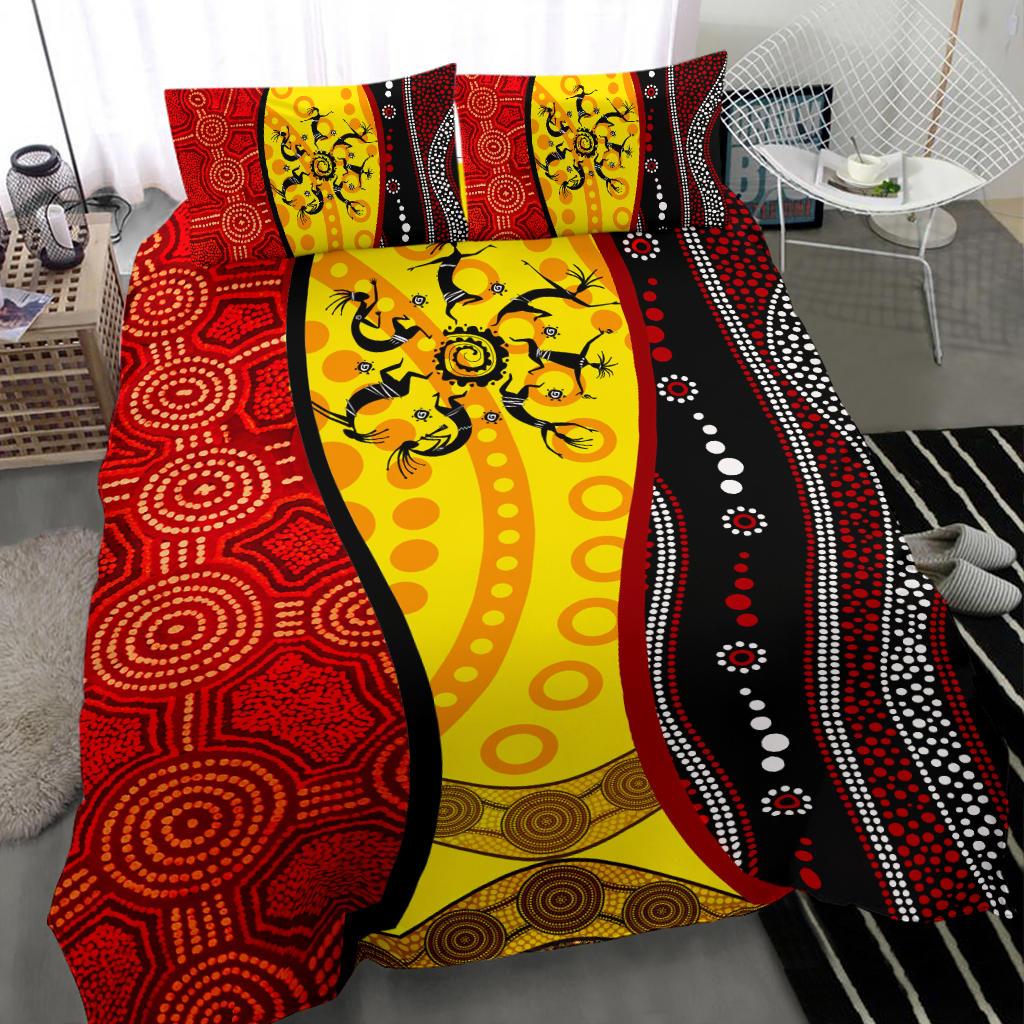 Aboriginal Bedding Sets - Dreamtime Koori Dot Acrylic Paint - Vibe Hoodie Shop