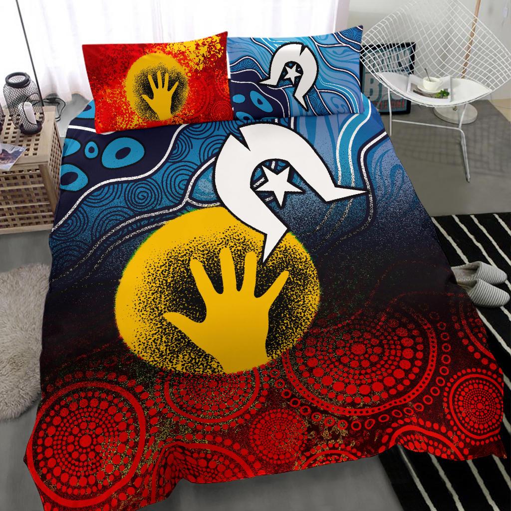 Aboriginal Bedding Set - Aboriginal and Torres Strait Islanders Flag - Vibe Hoodie Shop