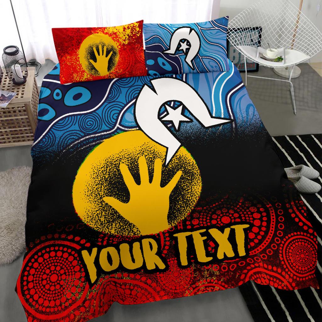 Custom Aboriginal Bedding Set - Aboriginal and Torres Strait Islanders Flag - Vibe Hoodie Shop