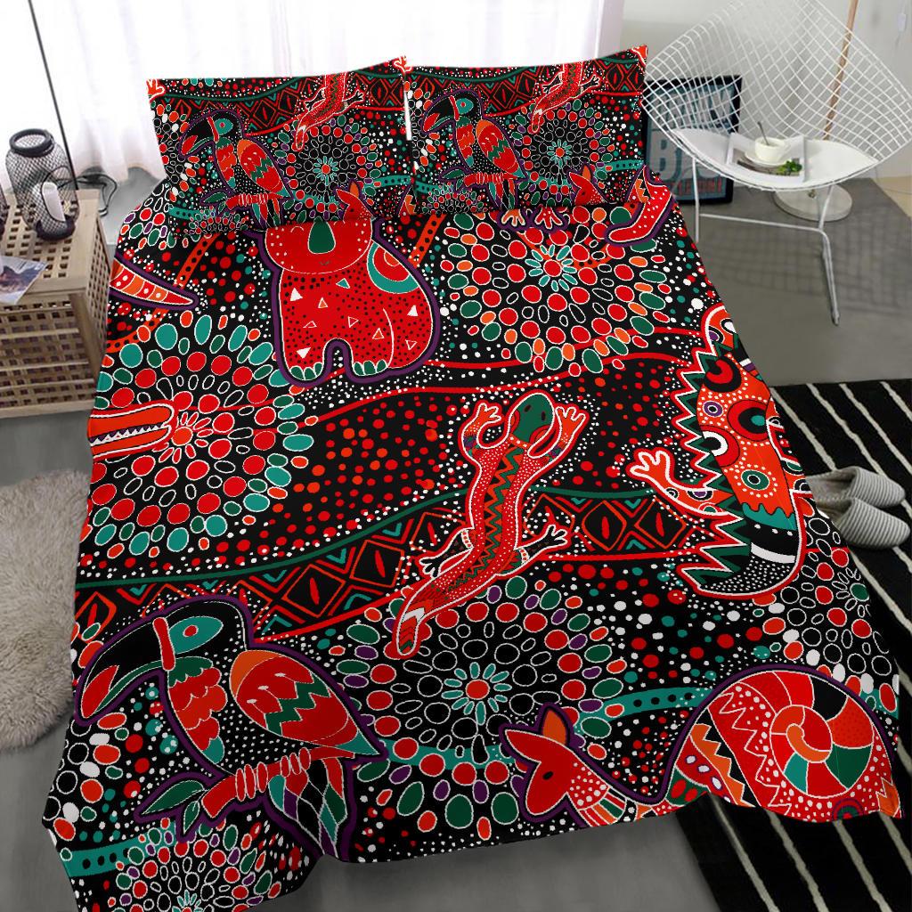 Bedding Sets - Aboriginal Animal and Dot Acrylic Paint - Vibe Hoodie Shop