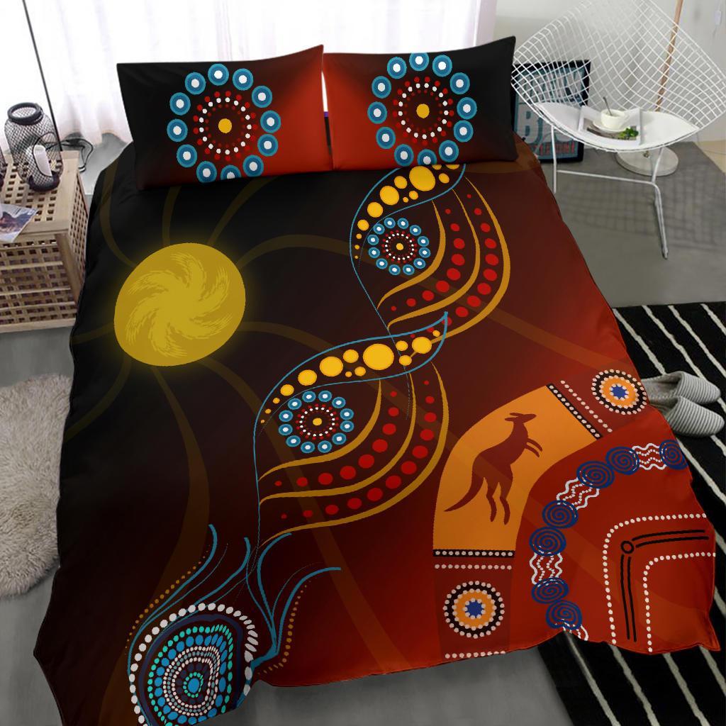 Aboriginal Bedding Set with Flowers - Vibe Hoodie Shop