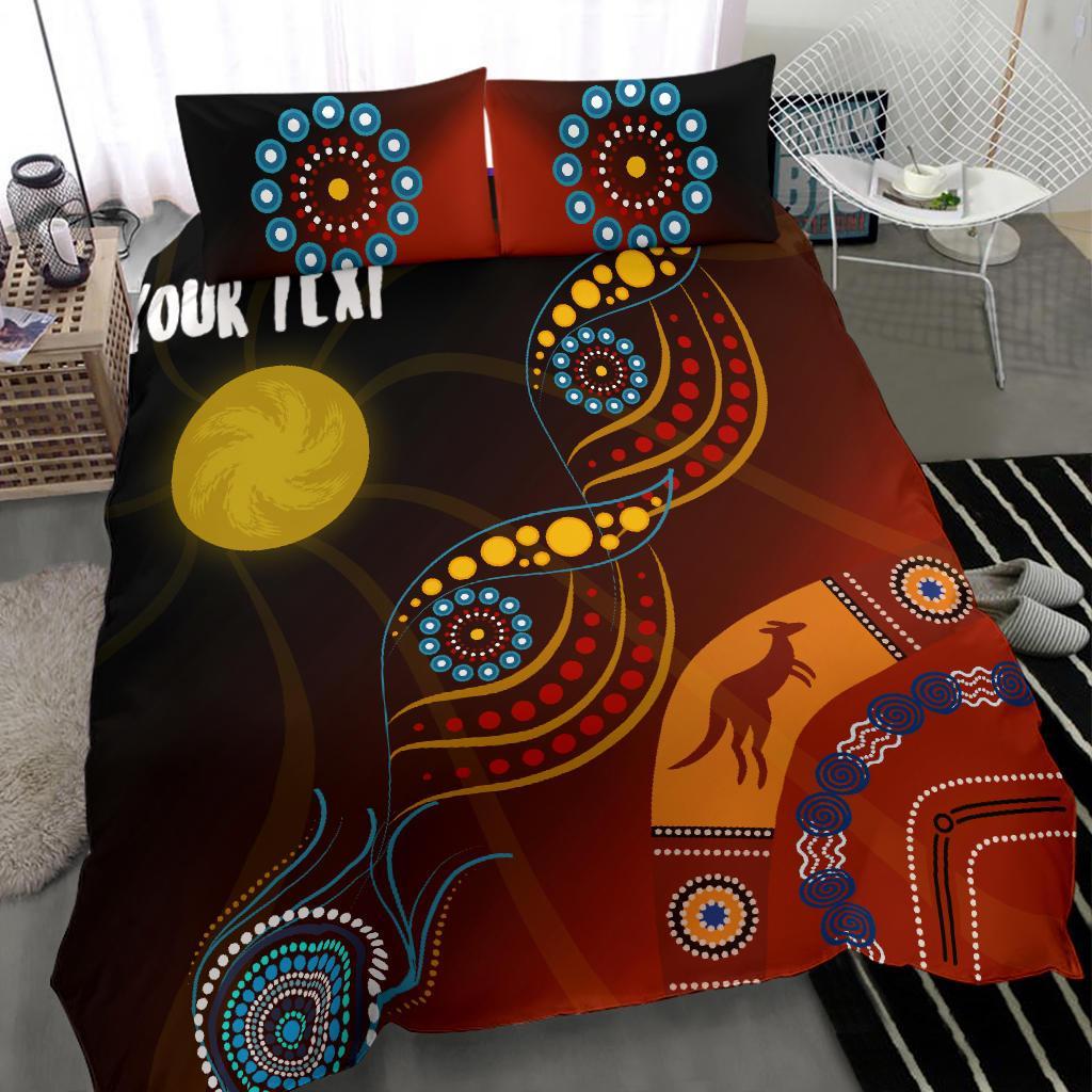 Aboriginal Personalised Customize Bedding Set with Flowers - Vibe Hoodie Shop