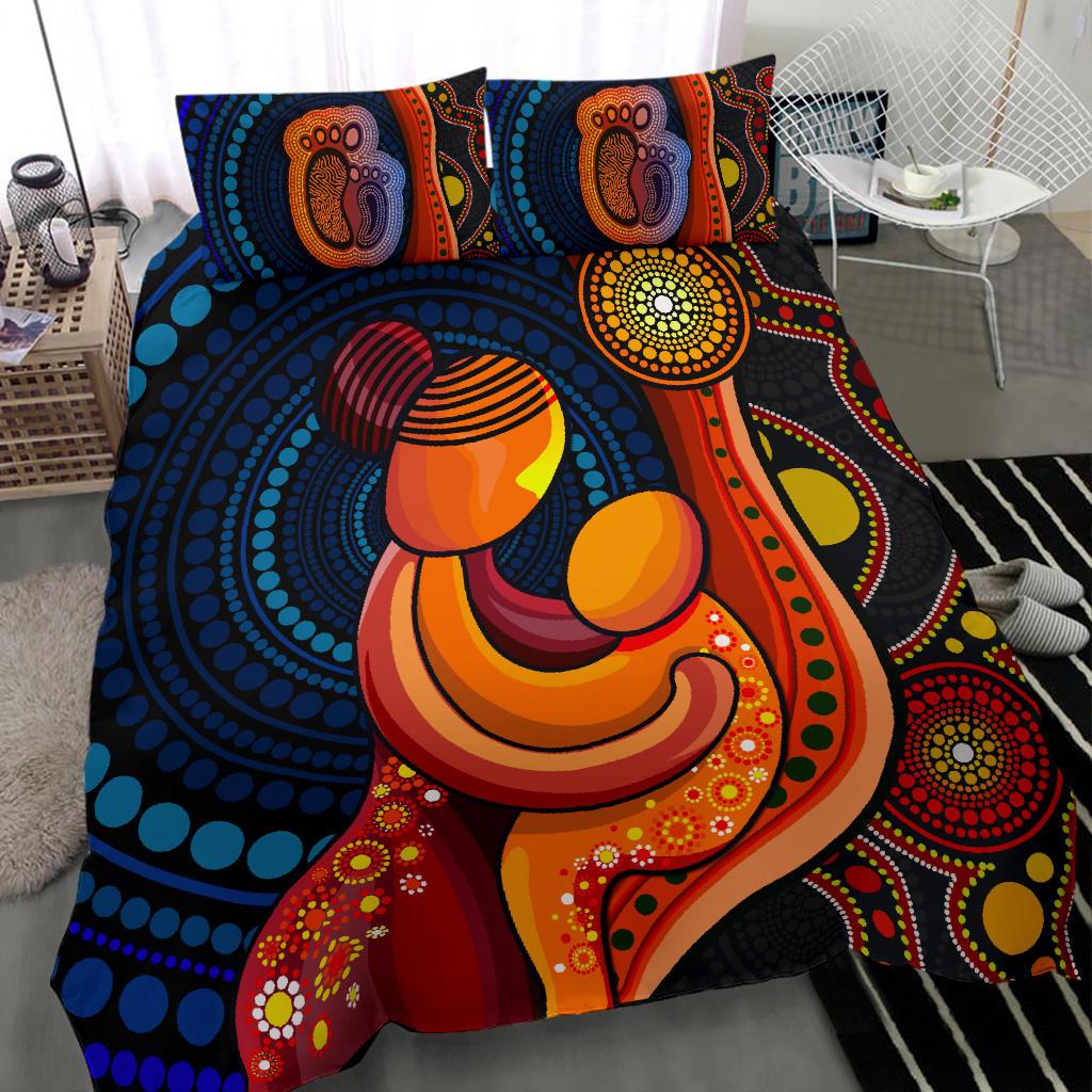 Bedding Set - Aboriginal Mother And Son - Vibe Hoodie Shop