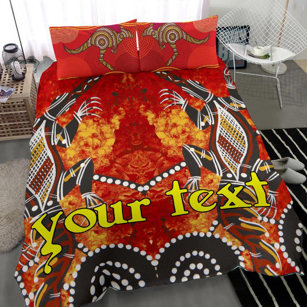 (Custom) Bedding Sets - Aboriginal Crocodile And Kangaroo - Vibe Hoodie Shop