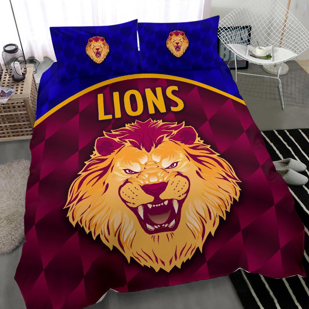 Brisbane Lions Bedding Set Powerful - Vibe Hoodie Shop