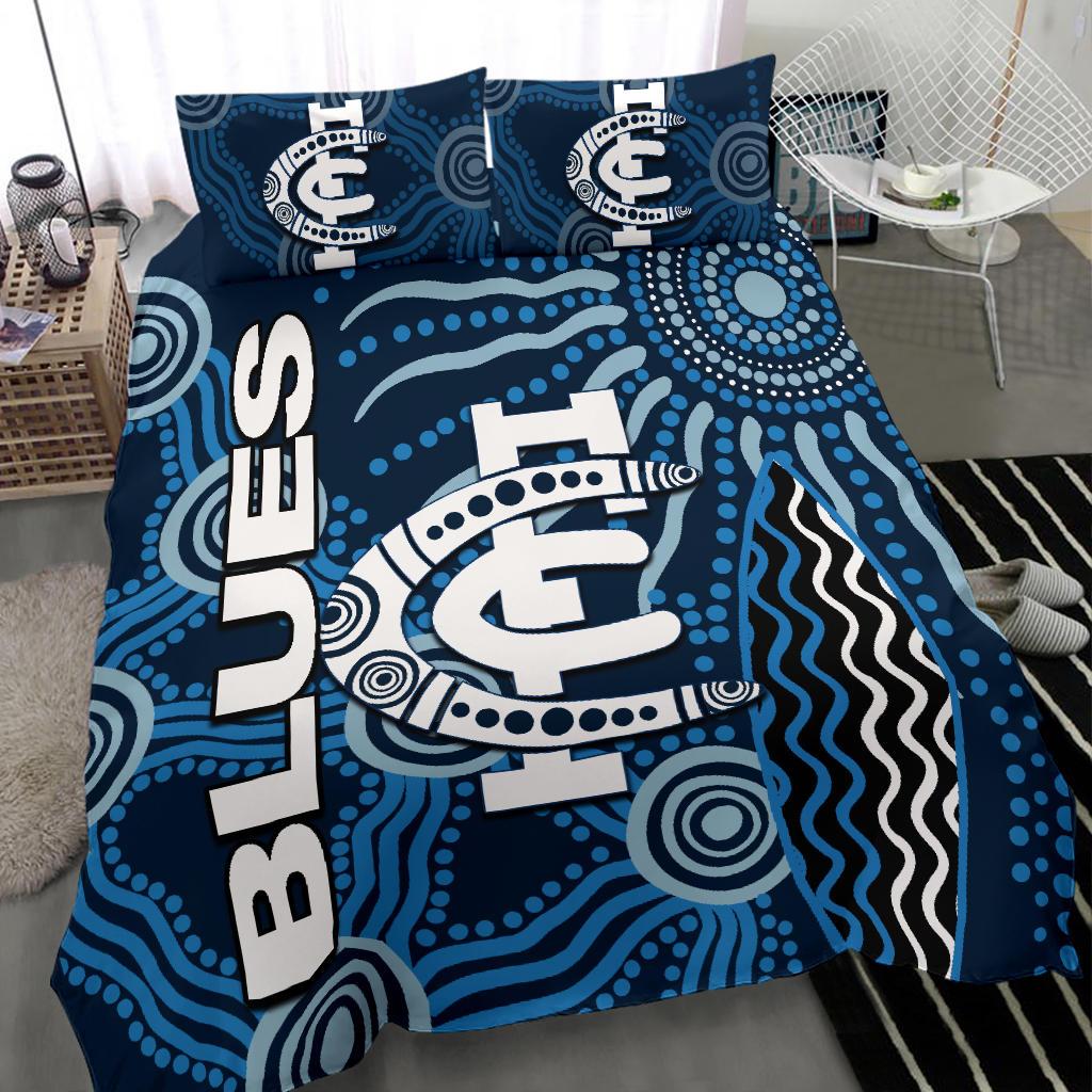 Carlton Blues Bedding Set Aboriginal - Vibe Hoodie Shop