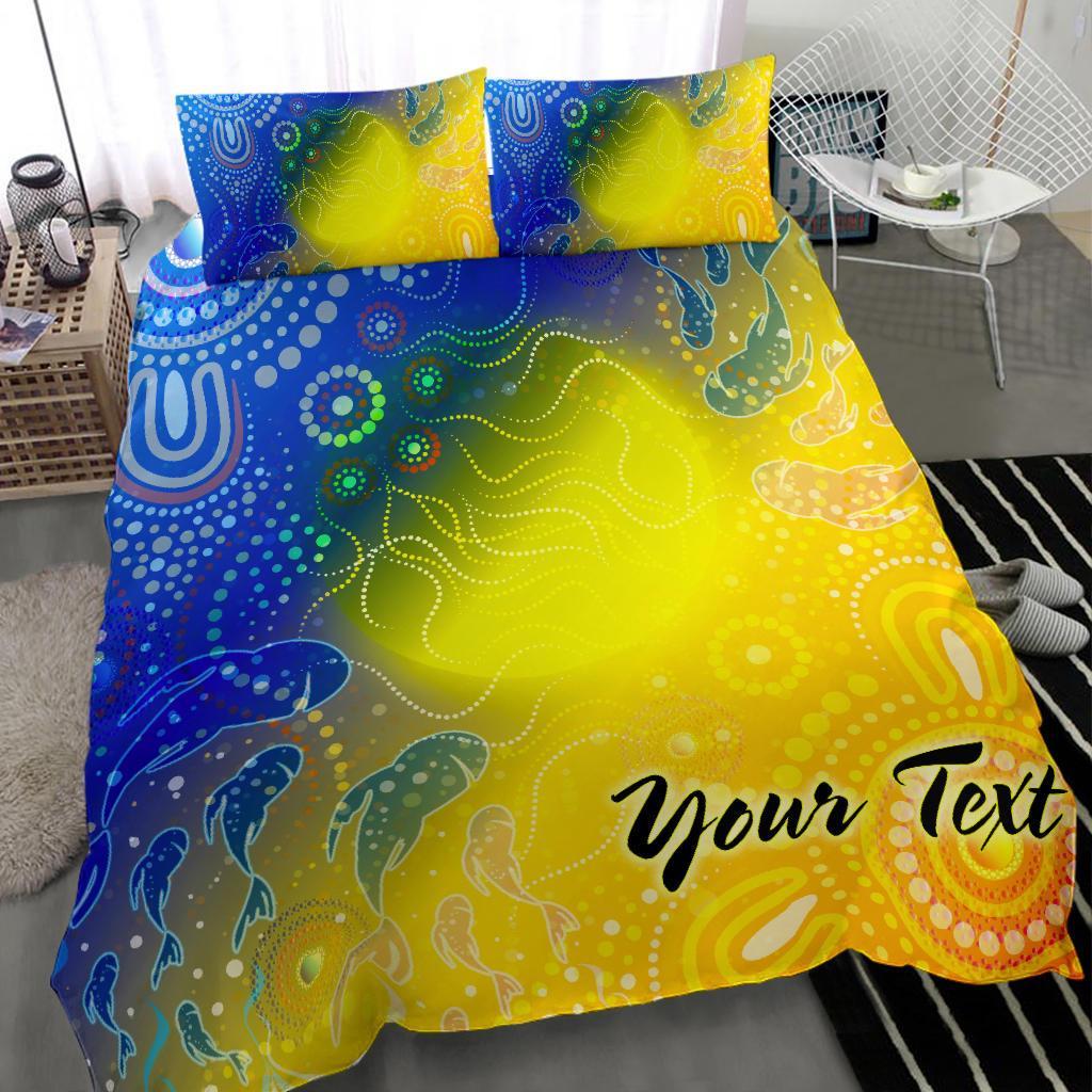 Custom Text Aboriginal Bedding Set - Indigenous Fishing - Vibe Hoodie Shop