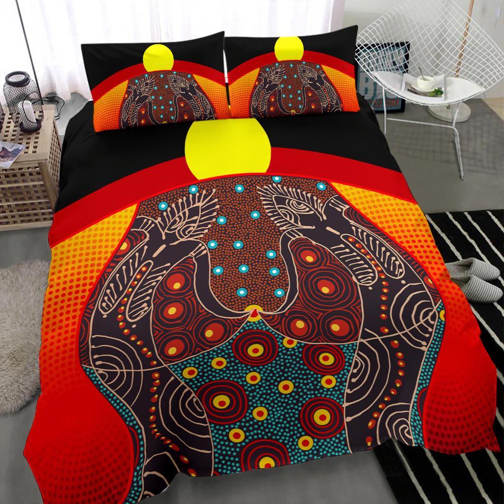 Bedding Set - Aboriginal Sublimation Dot Pattern Style (Red) - Vibe Hoodie Shop