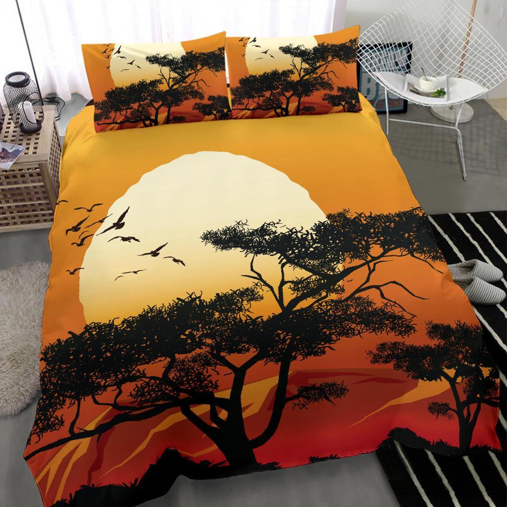 Bedding Set - Sunset And Tree In Australia - Vibe Hoodie Shop