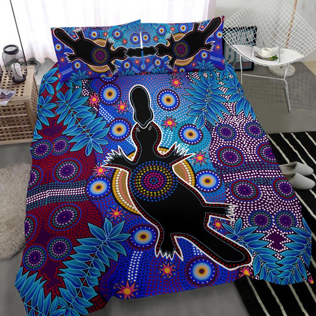 Aboriginal Bedding Set - Indigenous Platypus - Vibe Hoodie Shop