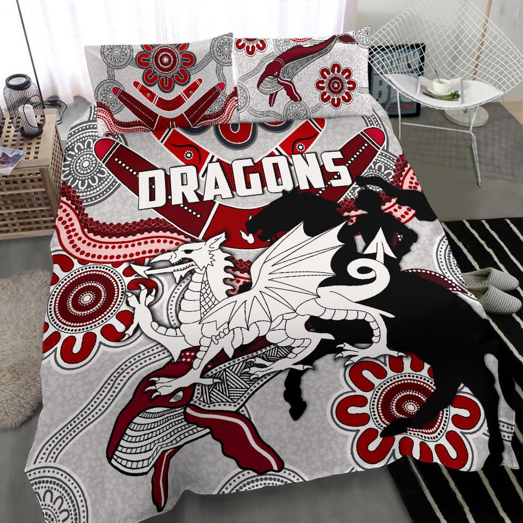 Dragons Bedding Set St. George Indigenous White - Vibe Hoodie Shop