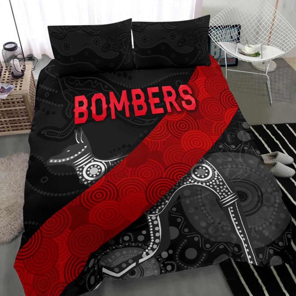 Essendon Bedding Set Indigenous Bombers - Black - Vibe Hoodie Shop