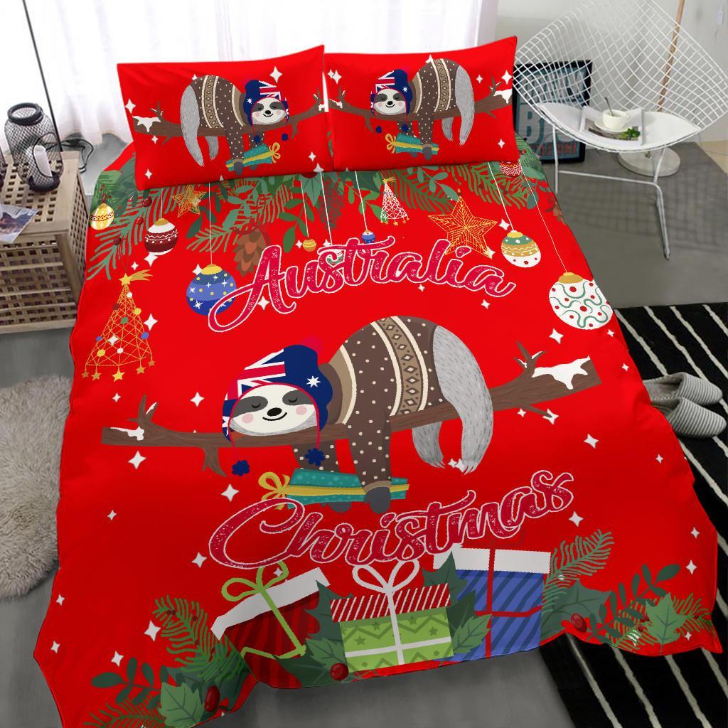 Australia Christmas Bedding Set Red - Merry Christmas - Vibe Hoodie Shop