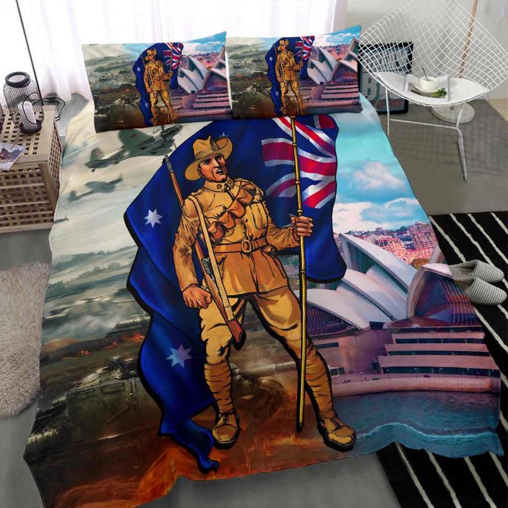 ANZAC Bedding Set - Australian Soldier - Vibe Hoodie Shop