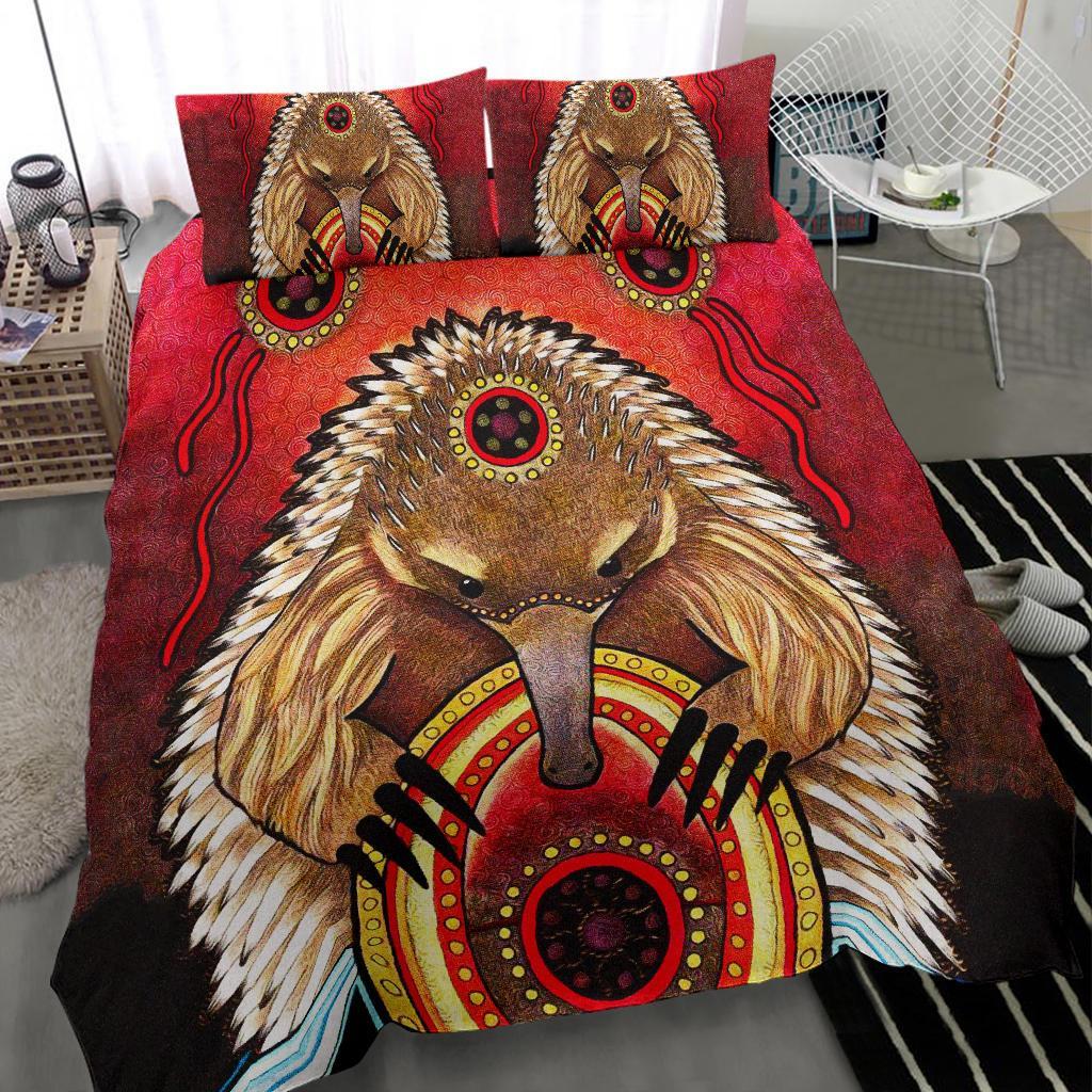 Aboriginal Bedding Set - Australian Echidna - Vibe Hoodie Shop
