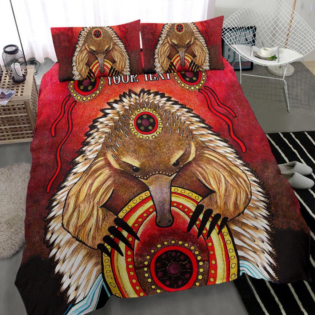 Custom Aboriginal Bedding Set - Australian Echidna - Vibe Hoodie Shop