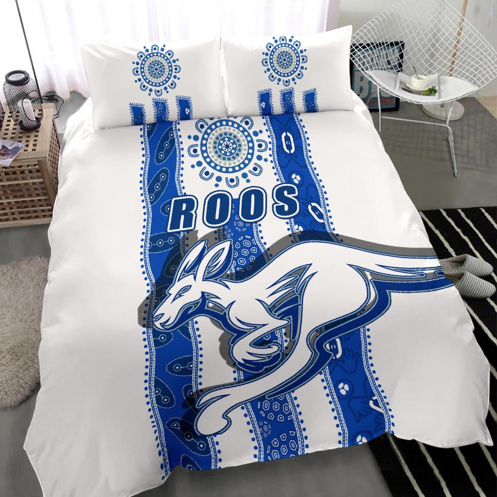 Melbourne Kangaroos Bedding Set Indigenous North - Roos White - Vibe Hoodie Shop