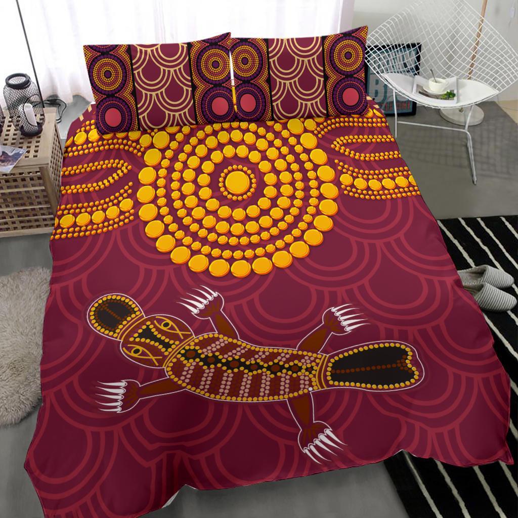 Aboriginal Bedding Set - Aboriginal Platypus - Vibe Hoodie Shop