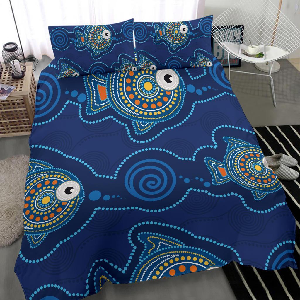 Aboriginal Bedding Set, Indigenous Turtle Patterns - Vibe Hoodie Shop