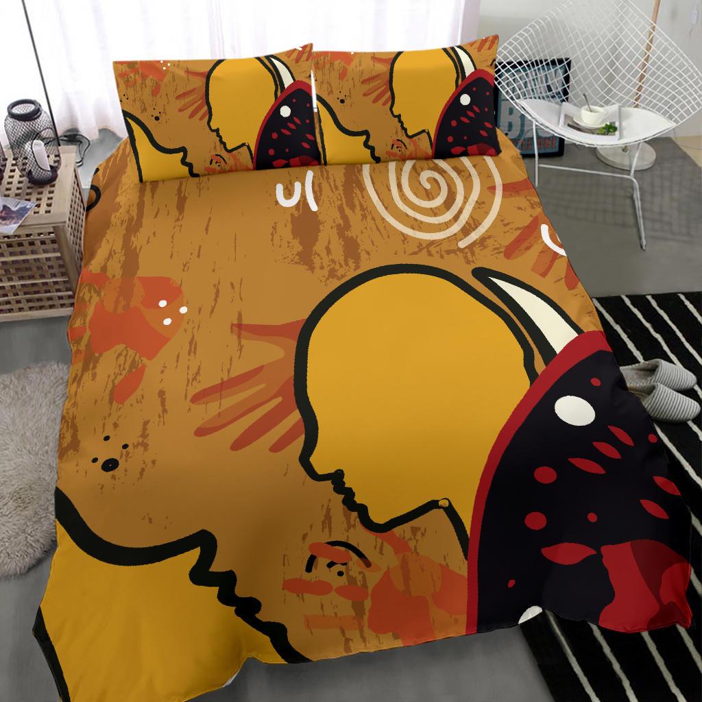 Aboriginal Bedding Set, Mother and Son Hand Art - Vibe Hoodie Shop
