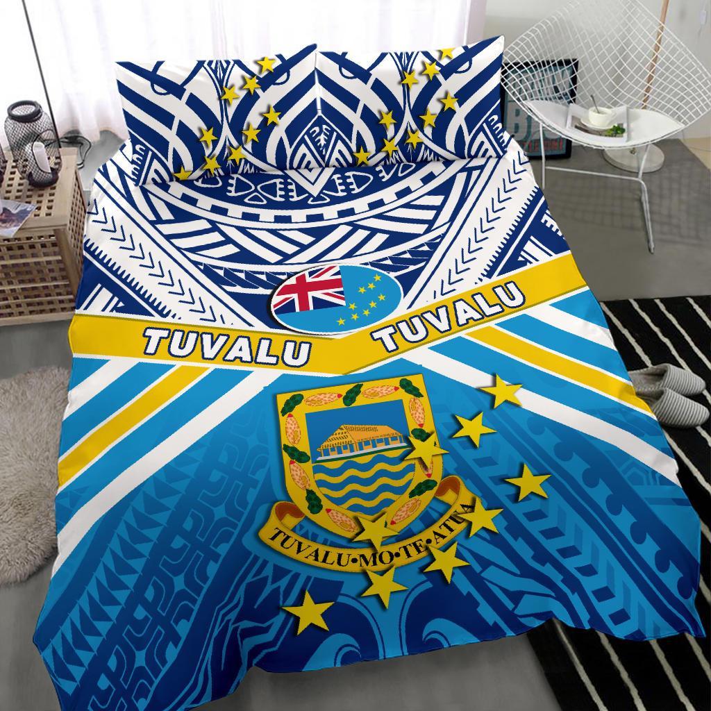 Tuvalu Rugby Bedding Set Polynesian Flag - Vibe Hoodie Shop