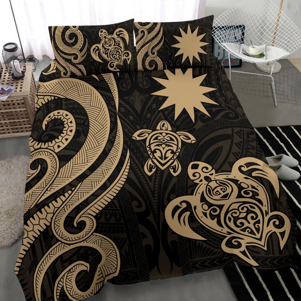Nauru Bedding Set - Gold Tentacle Turtle - Vibe Hoodie Shop