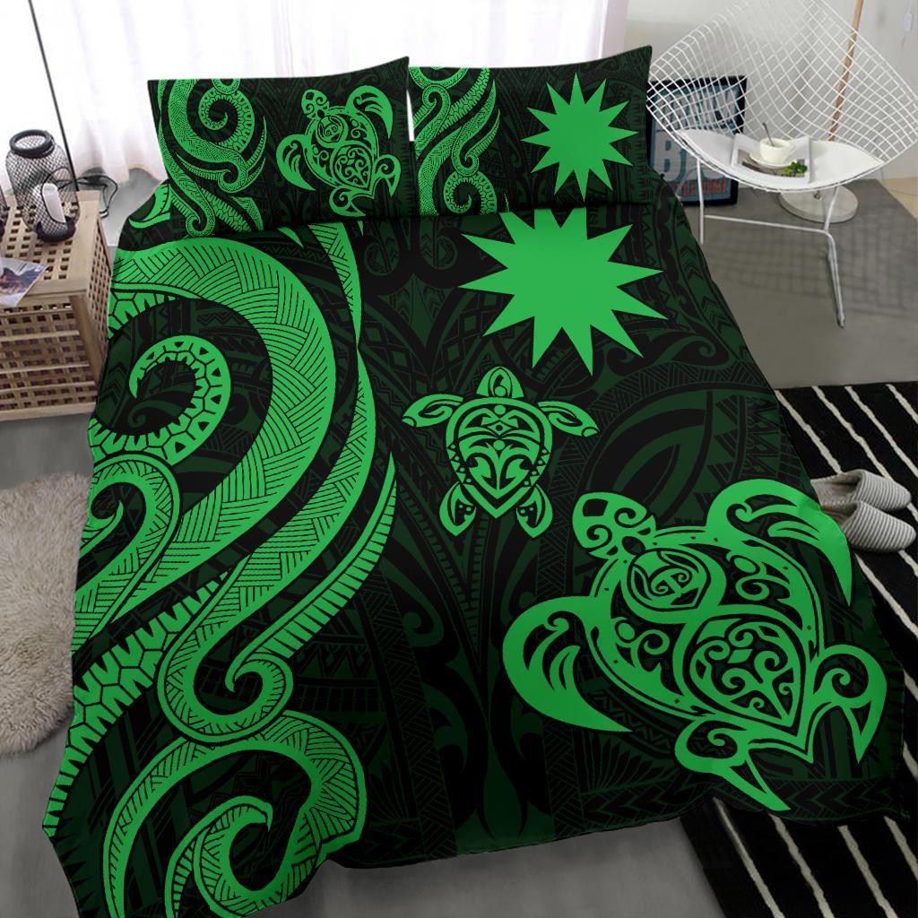 Nauru Bedding Set - Green Tentacle Turtle - Vibe Hoodie Shop