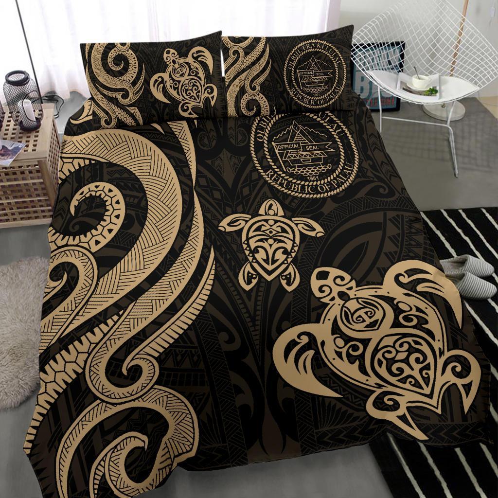 Palau Bedding Set - Gold Tentacle Turtle - Vibe Hoodie Shop