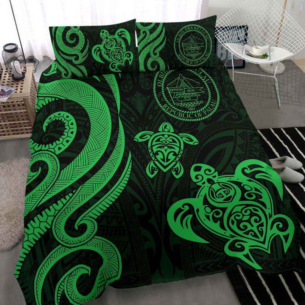 Palau Bedding Set - Green Tentacle Turtle - Vibe Hoodie Shop