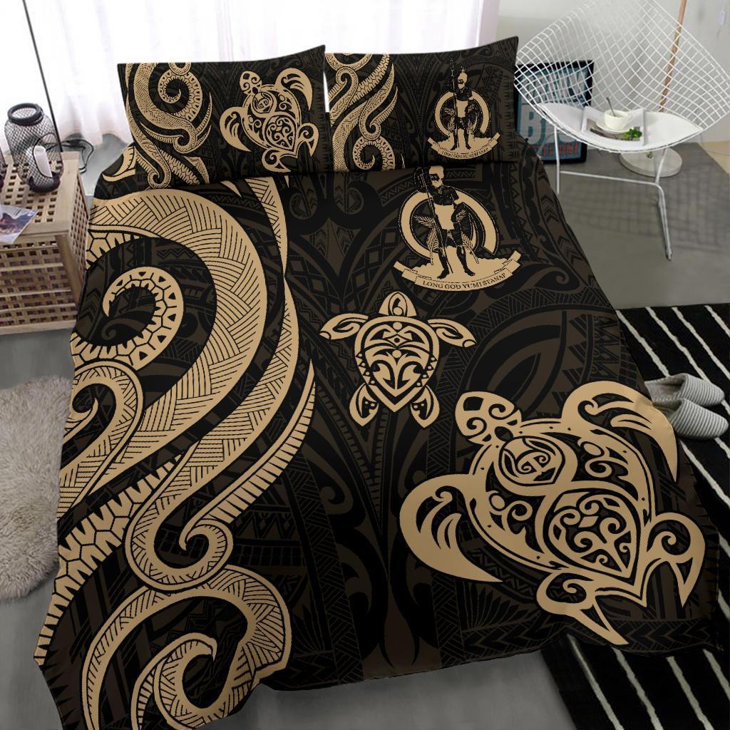 Vanuatu Bedding Set - Gold Tentacle Turtle - Vibe Hoodie Shop