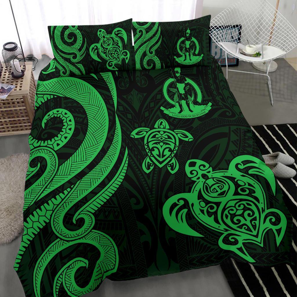 Vanuatu Bedding Set - Green Tentacle Turtle - Vibe Hoodie Shop